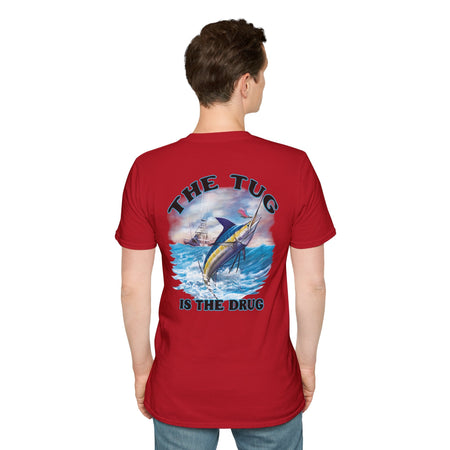 The Tug Is The Drug™ Fishing Enthusiast Unisex Softstyle T-Shirt | Coastal Vibes, Gift for Fishermen, Casual Wear, Outdoor Apparel, Beach Day - Get Tight Gear