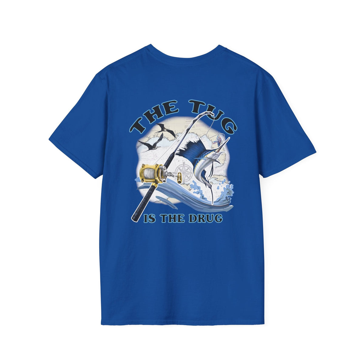 The Tug Is The Drug™ Fishing Enthusiast Unisex Softstyle T-Shirt | Coastal Vibes, Gift for Fishermen, Casual Wear, Outdoor Apparel, Beach Day - Get Tight Gear
