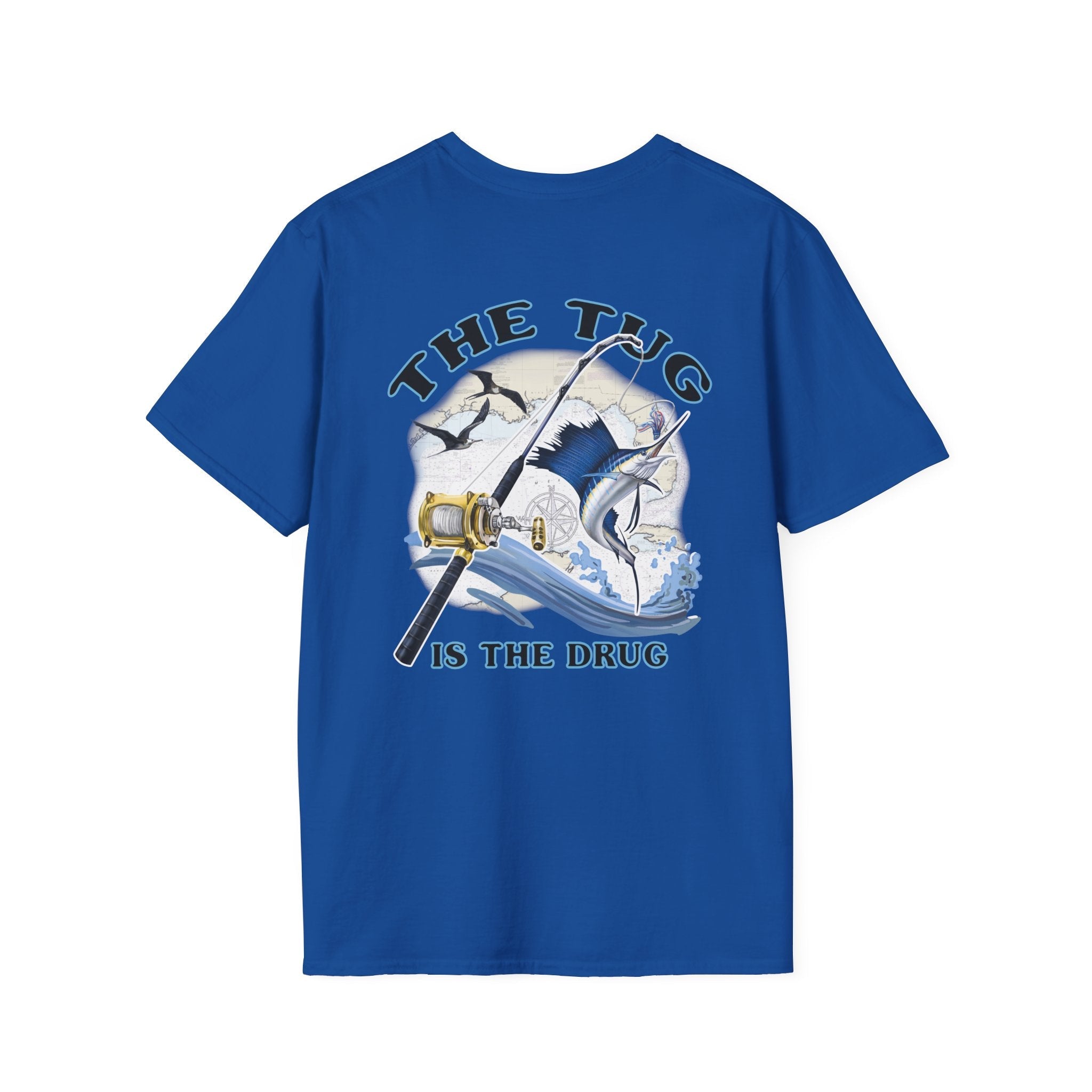 The Tug Is The Drug™ Fishing Enthusiast Unisex Softstyle T-Shirt | Coastal Vibes, Gift for Fishermen, Casual Wear, Outdoor Apparel, Beach Day - Get Tight Gear