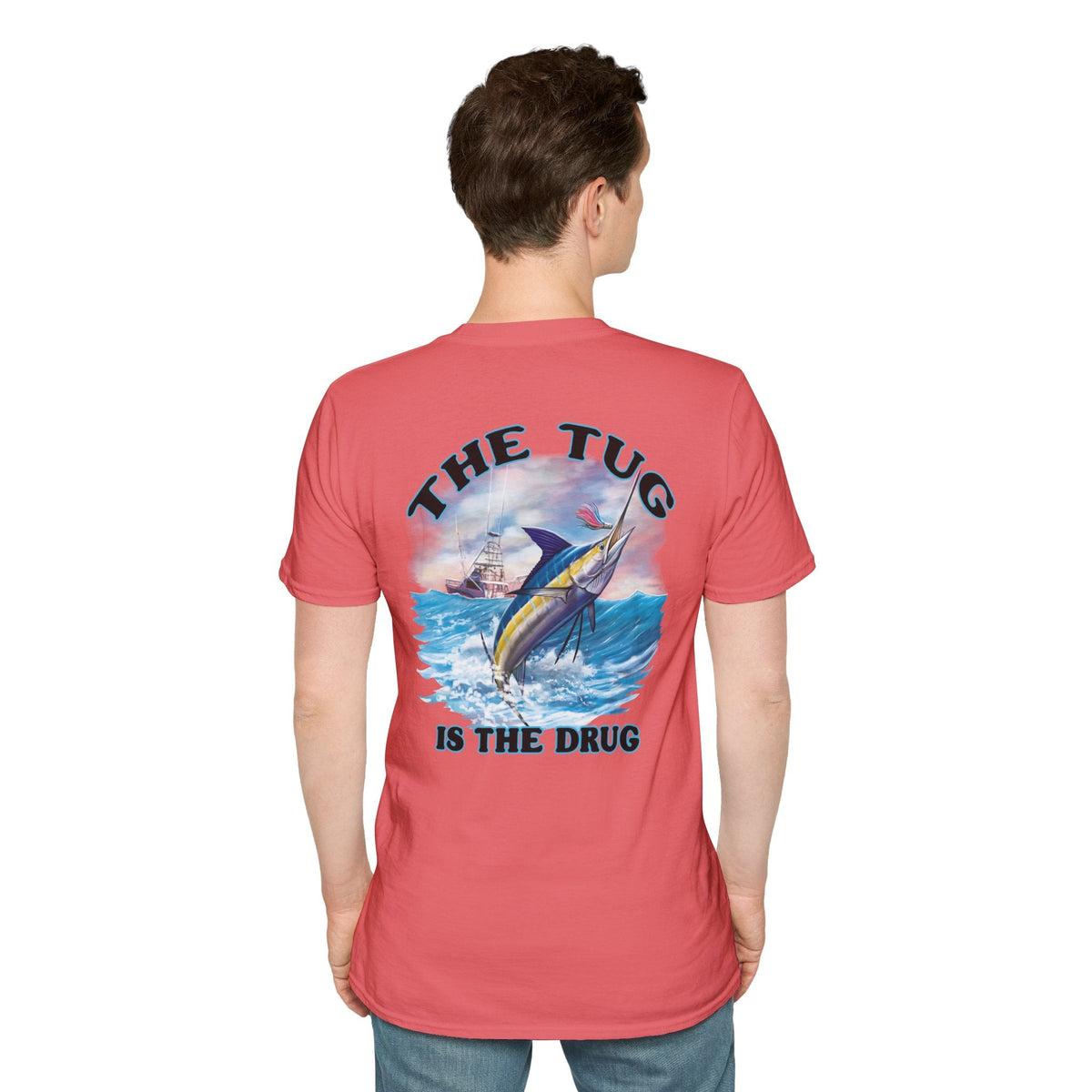 The Tug Is The Drug™ Fishing Enthusiast Unisex Softstyle T-Shirt | Coastal Vibes, Gift for Fishermen, Casual Wear, Outdoor Apparel, Beach Day - Get Tight Gear