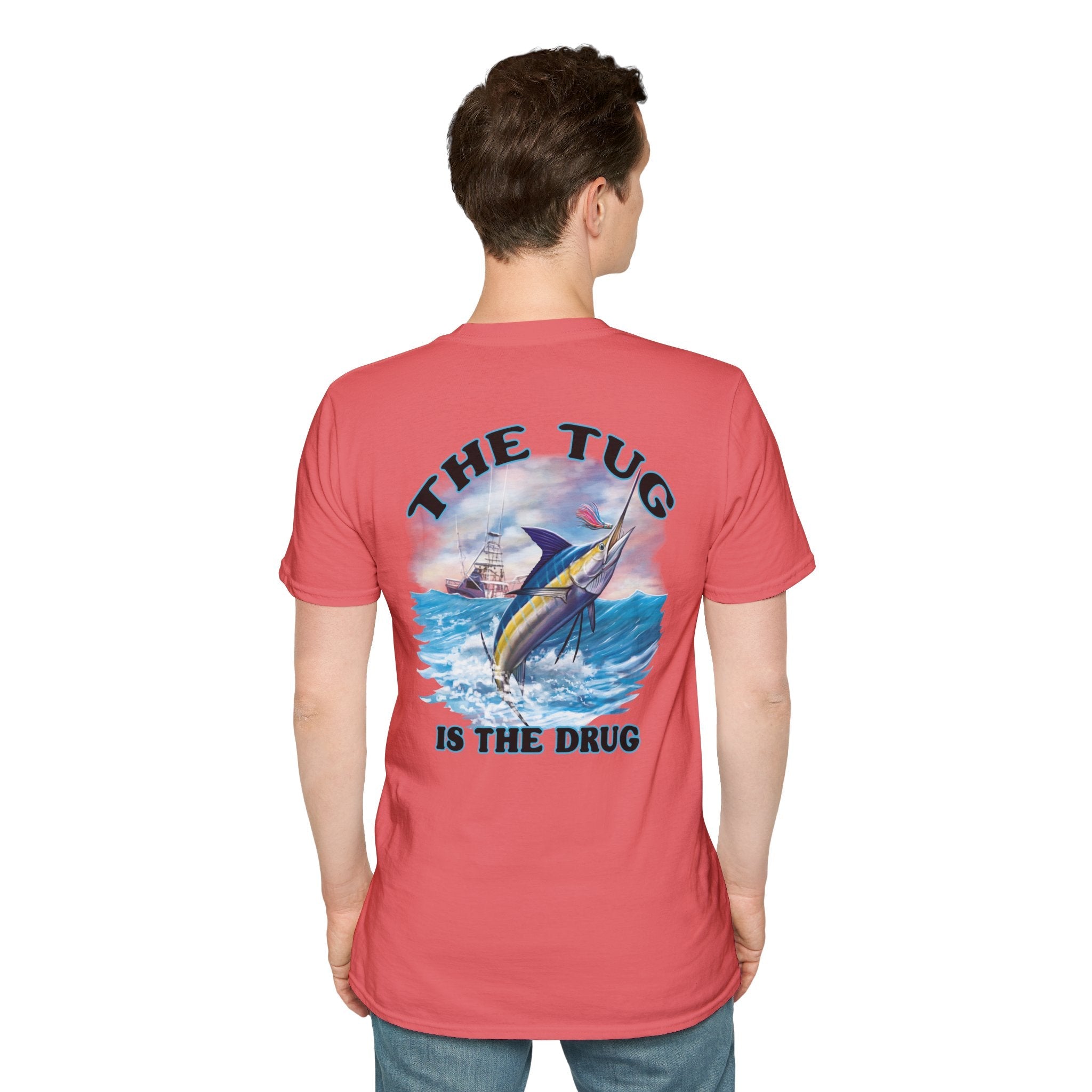 The Tug Is The Drug™ Fishing Enthusiast Unisex Softstyle T-Shirt | Coastal Vibes, Gift for Fishermen, Casual Wear, Outdoor Apparel, Beach Day - Get Tight Gear