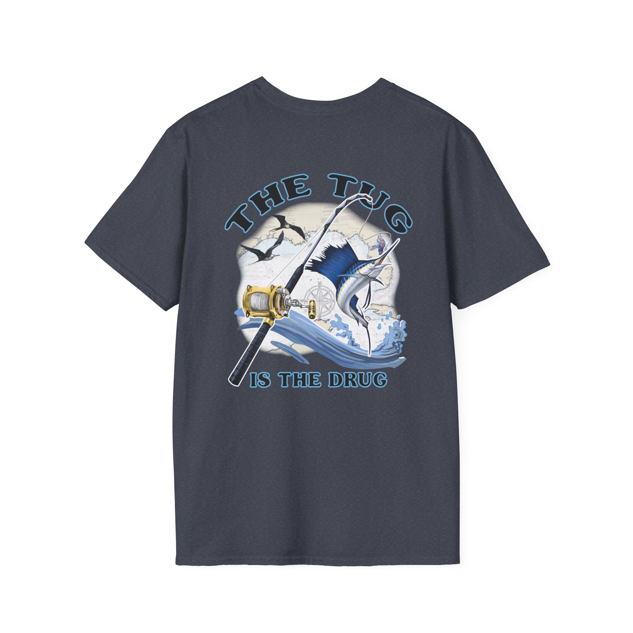 The Tug Is The Drug™ Fishing Enthusiast Unisex Softstyle T-Shirt | Coastal Vibes, Gift for Fishermen, Casual Wear, Outdoor Apparel, Beach Day - Get Tight Gear
