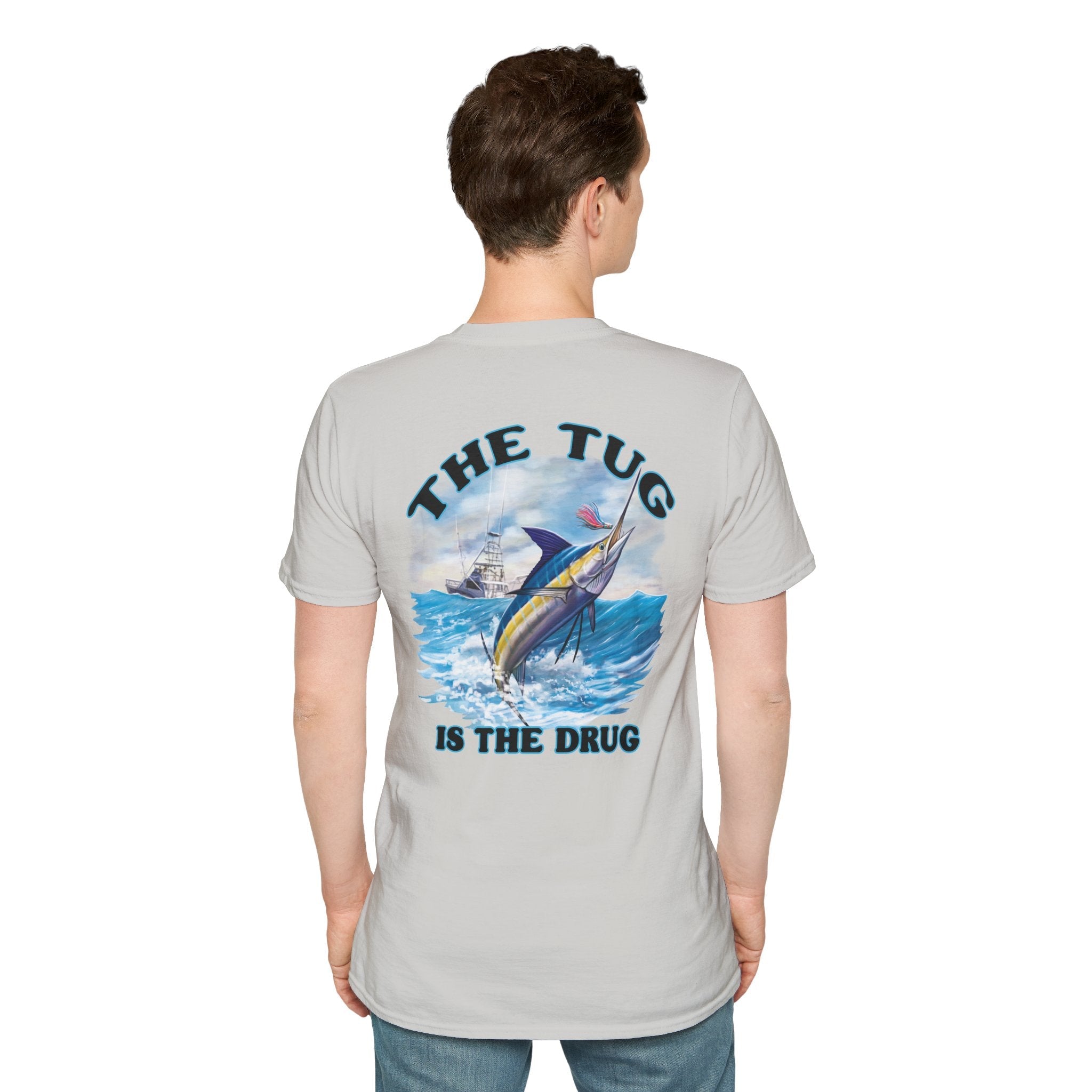 The Tug Is The Drug™ Fishing Enthusiast Unisex Softstyle T-Shirt | Coastal Vibes, Gift for Fishermen, Casual Wear, Outdoor Apparel, Beach Day - Get Tight Gear