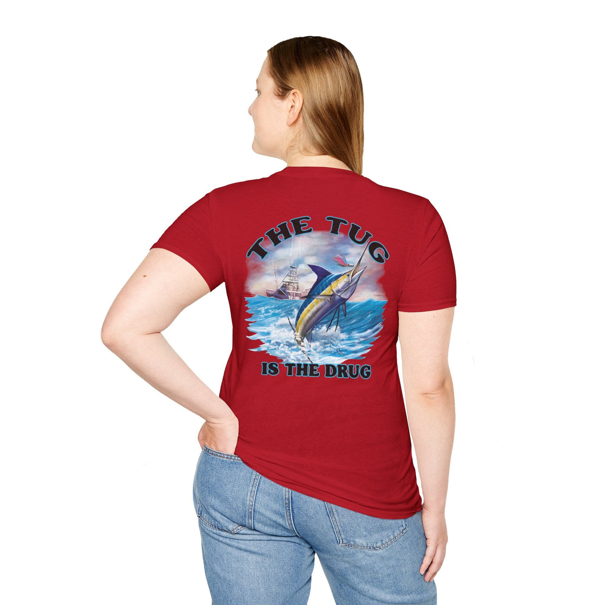 The Tug Is The Drug™ Fishing Enthusiast Unisex Softstyle T-Shirt | Coastal Vibes, Gift for Fishermen, Casual Wear, Outdoor Apparel, Beach Day - Get Tight Gear