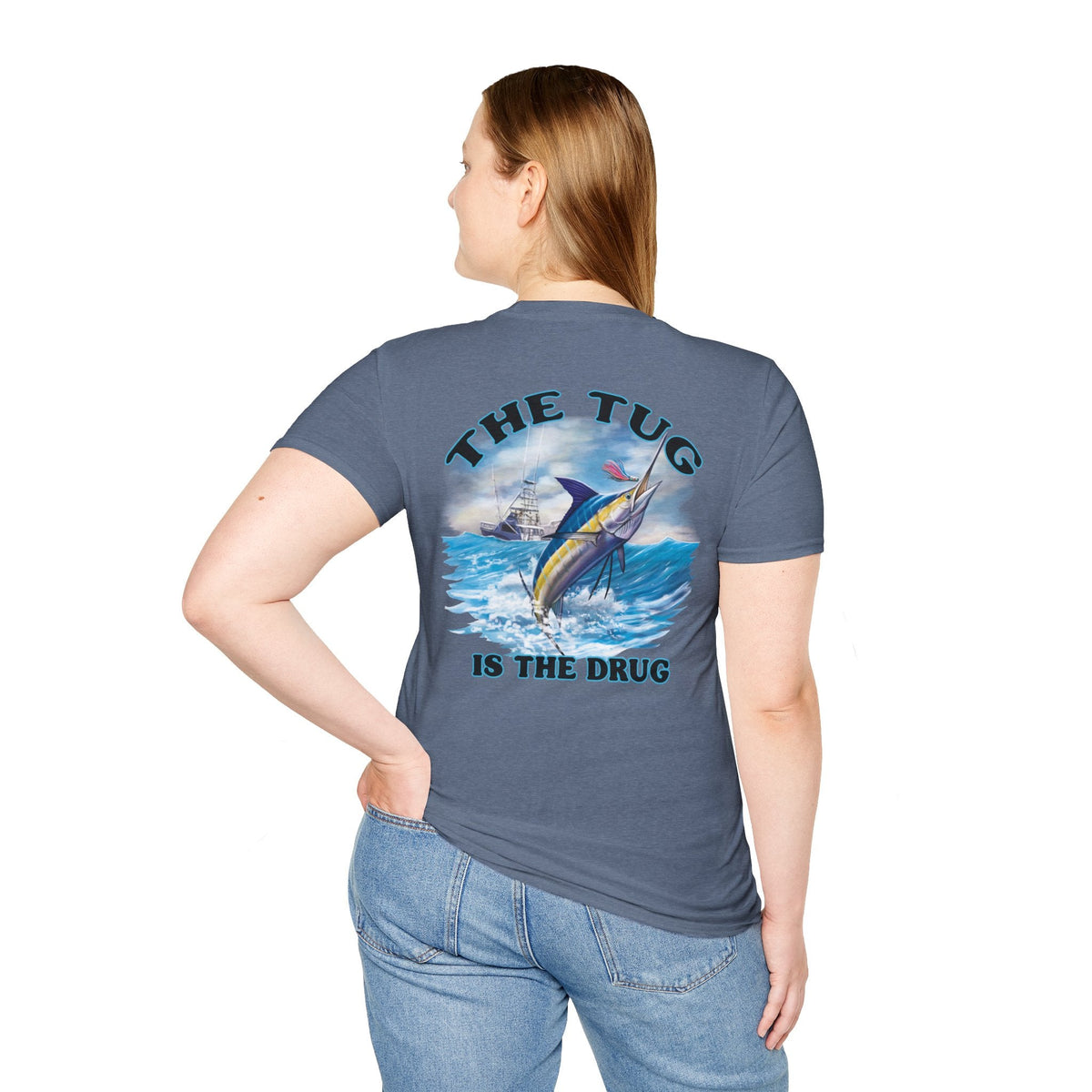 The Tug Is The Drug™ Fishing Enthusiast Unisex Softstyle T-Shirt | Coastal Vibes, Gift for Fishermen, Casual Wear, Outdoor Apparel, Beach Day - Get Tight Gear