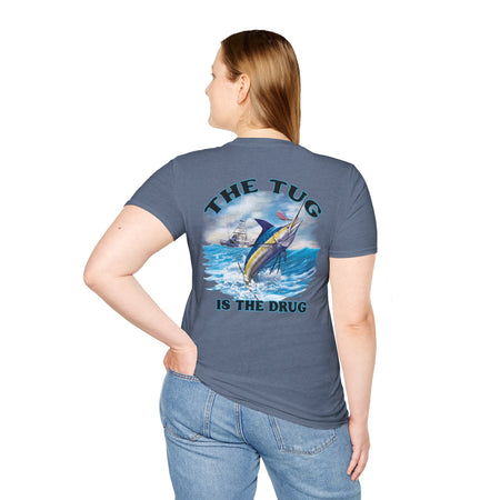 The Tug Is The Drug™ Fishing Enthusiast Unisex Softstyle T-Shirt | Coastal Vibes, Gift for Fishermen, Casual Wear, Outdoor Apparel, Beach Day - Get Tight Gear