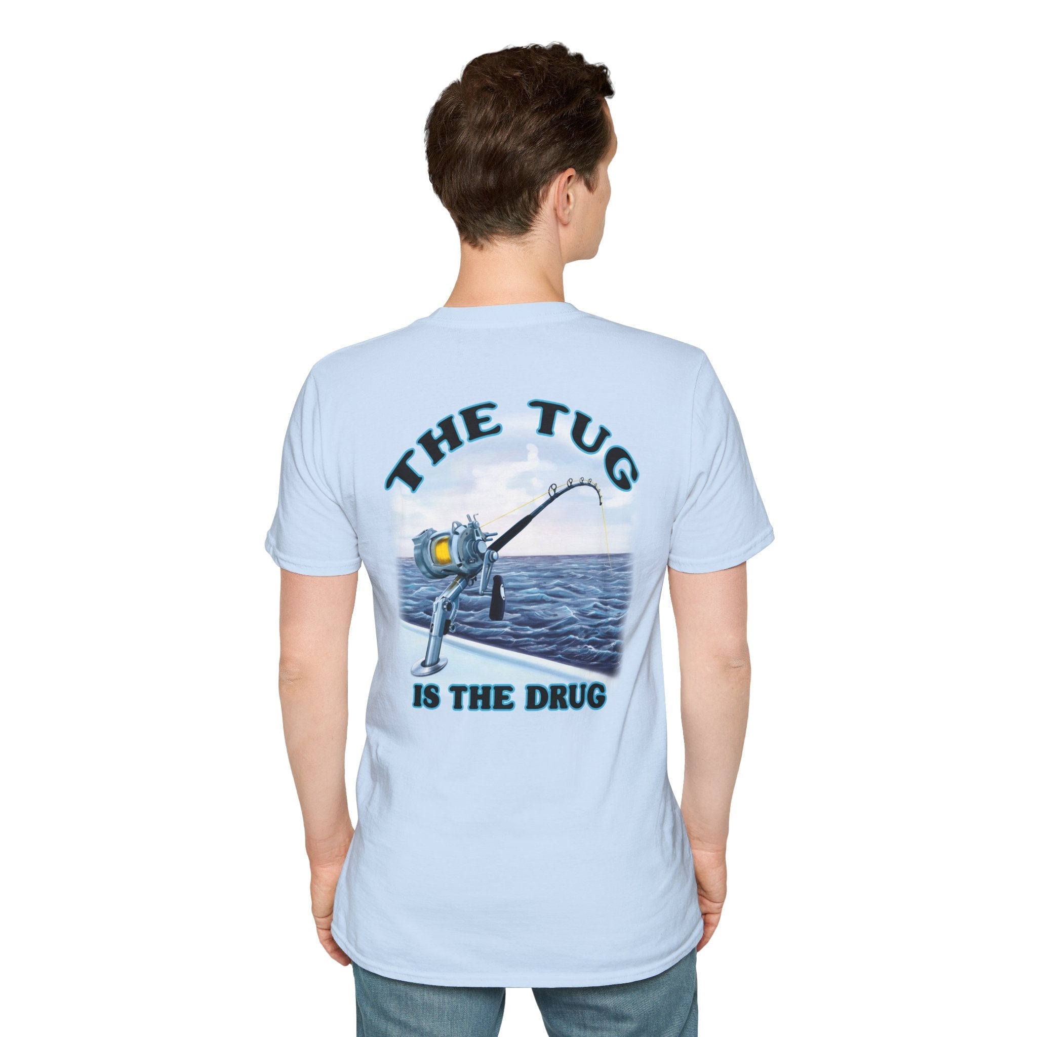 The Tug Is The Drug™ Fishing Enthusiast Unisex Softstyle T-Shirt | Coastal Vibes, Gift for Fishermen, Casual Wear, Outdoor Apparel, Beach Day - Get Tight Gear