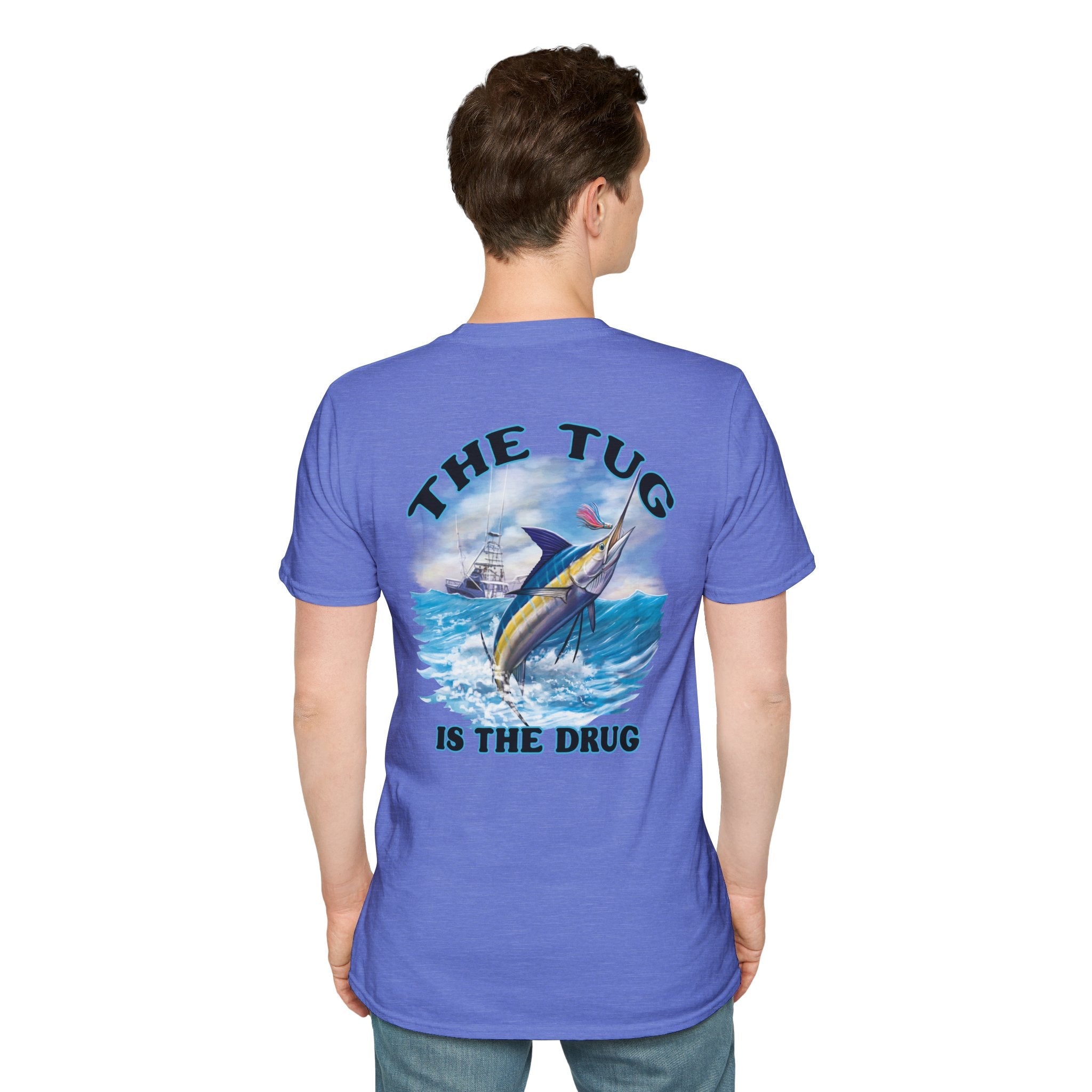 The Tug Is The Drug™ Fishing Enthusiast Unisex Softstyle T-Shirt | Coastal Vibes, Gift for Fishermen, Casual Wear, Outdoor Apparel, Beach Day - Get Tight Gear