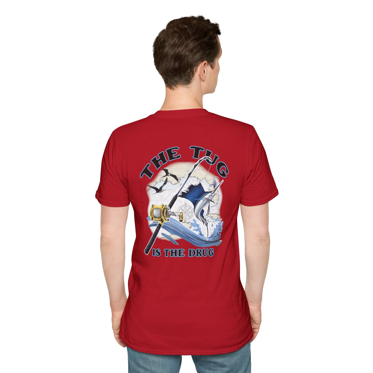 The Tug Is The Drug™ Fishing Enthusiast Unisex Softstyle T-Shirt | Coastal Vibes, Gift for Fishermen, Casual Wear, Outdoor Apparel, Beach Day - Get Tight Gear