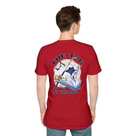 The Tug Is The Drug™ Fishing Enthusiast Unisex Softstyle T-Shirt | Coastal Vibes, Gift for Fishermen, Casual Wear, Outdoor Apparel, Beach Day - Get Tight Gear