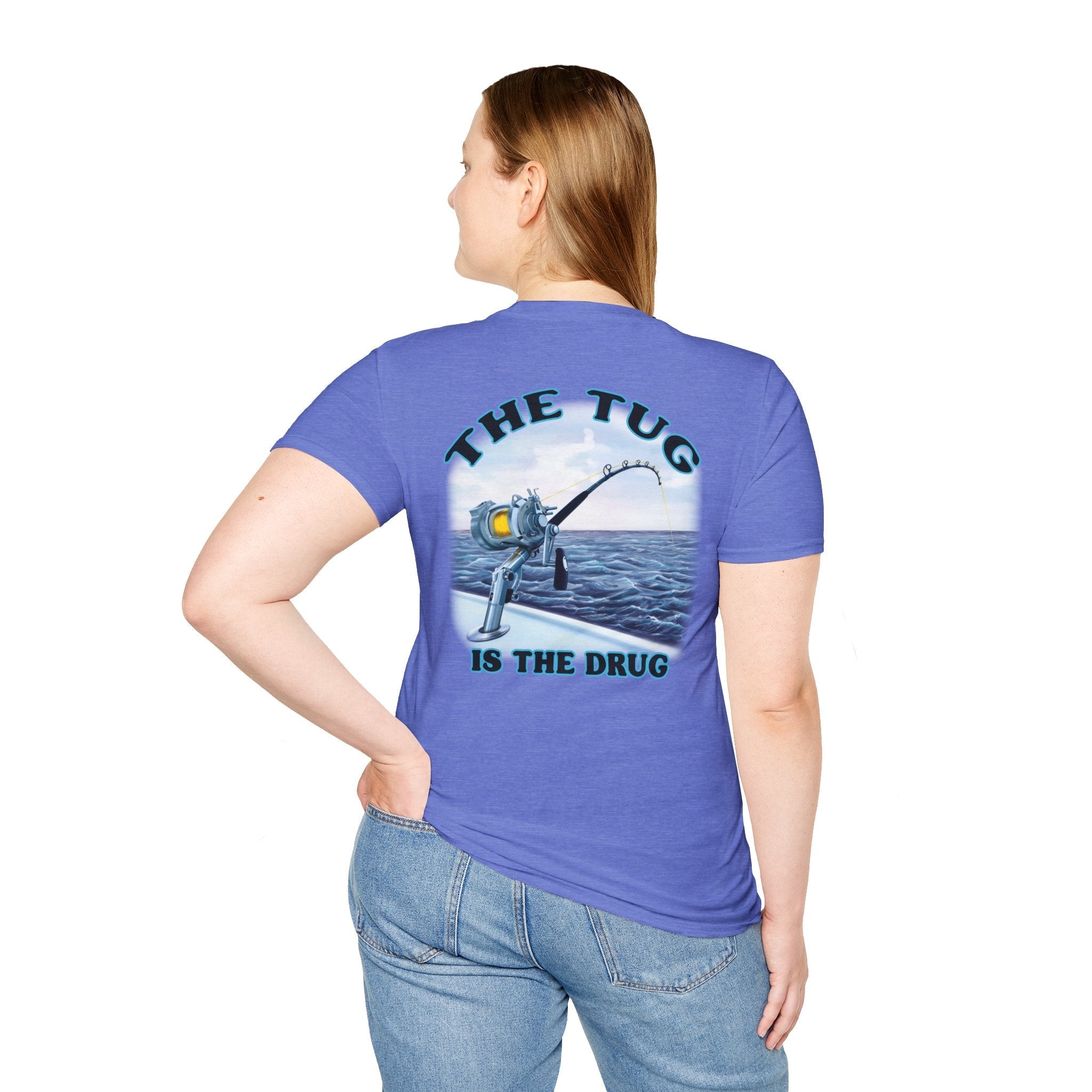 The Tug Is The Drug™ Fishing Enthusiast Unisex Softstyle T-Shirt | Coastal Vibes, Gift for Fishermen, Casual Wear, Outdoor Apparel, Beach Day - Get Tight Gear