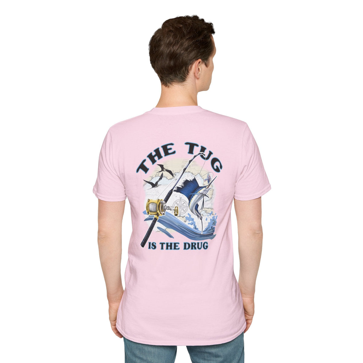 The Tug Is The Drug™ Fishing Enthusiast Unisex Softstyle T-Shirt | Coastal Vibes, Gift for Fishermen, Casual Wear, Outdoor Apparel, Beach Day - Get Tight Gear