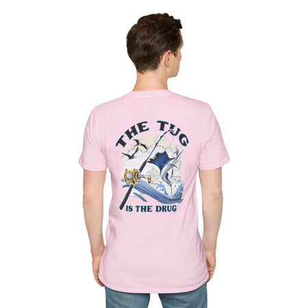 The Tug Is The Drug™ Fishing Enthusiast Unisex Softstyle T-Shirt | Coastal Vibes, Gift for Fishermen, Casual Wear, Outdoor Apparel, Beach Day - Get Tight Gear