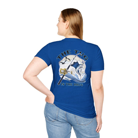 The Tug Is The Drug™ Fishing Enthusiast Unisex Softstyle T-Shirt | Coastal Vibes, Gift for Fishermen, Casual Wear, Outdoor Apparel, Beach Day - Get Tight Gear