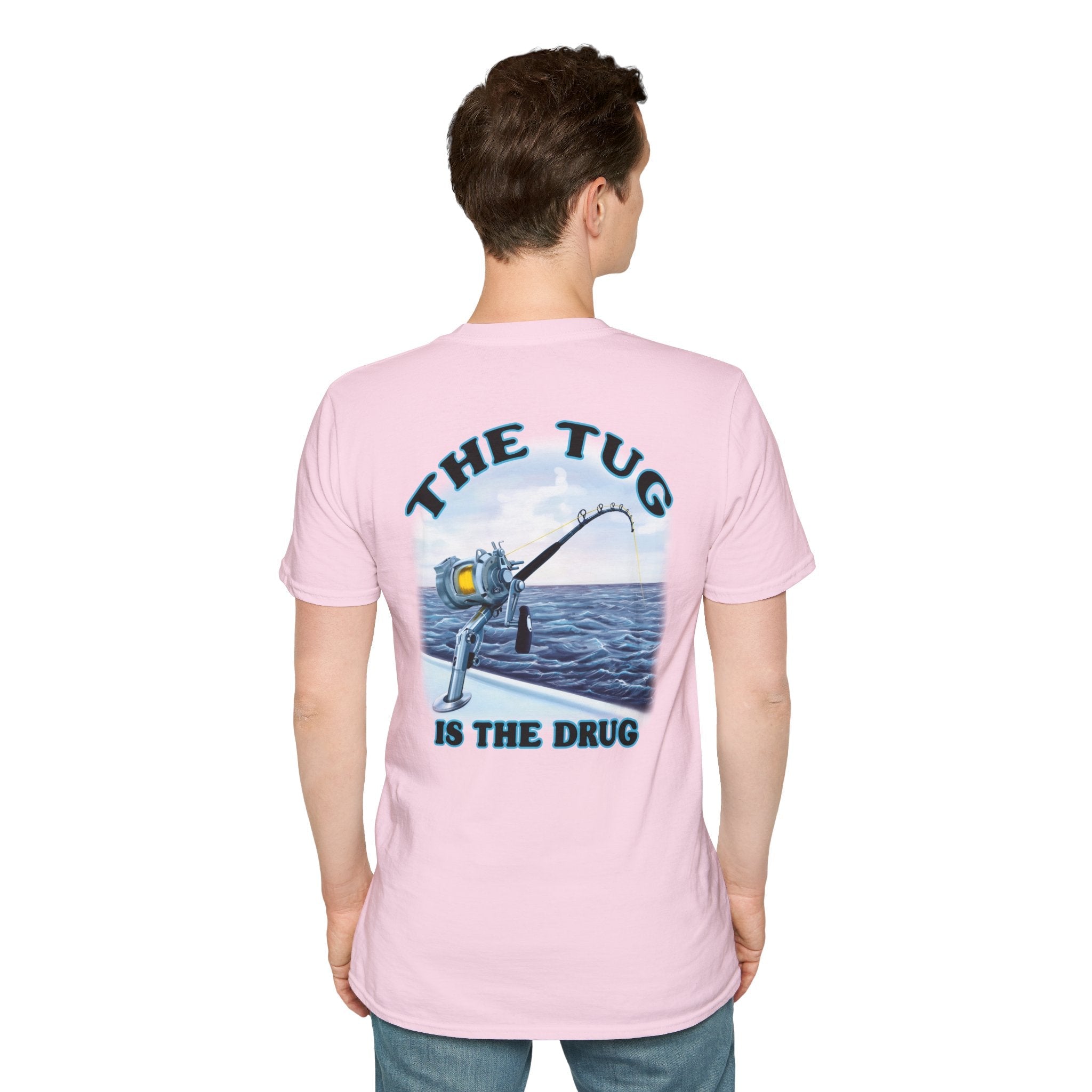 The Tug Is The Drug™ Fishing Enthusiast Unisex Softstyle T-Shirt | Coastal Vibes, Gift for Fishermen, Casual Wear, Outdoor Apparel, Beach Day - Get Tight Gear