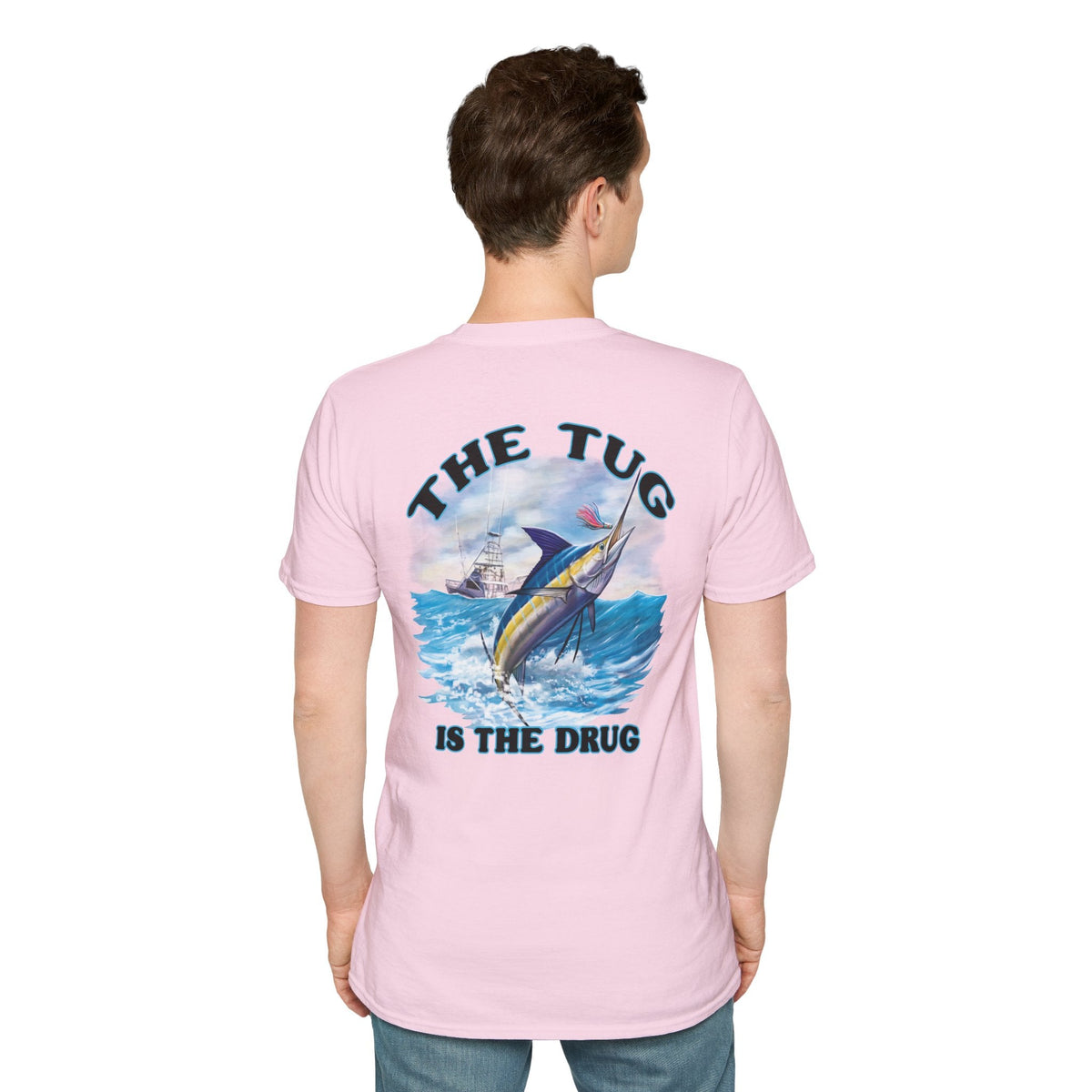 The Tug Is The Drug™ Fishing Enthusiast Unisex Softstyle T-Shirt | Coastal Vibes, Gift for Fishermen, Casual Wear, Outdoor Apparel, Beach Day - Get Tight Gear
