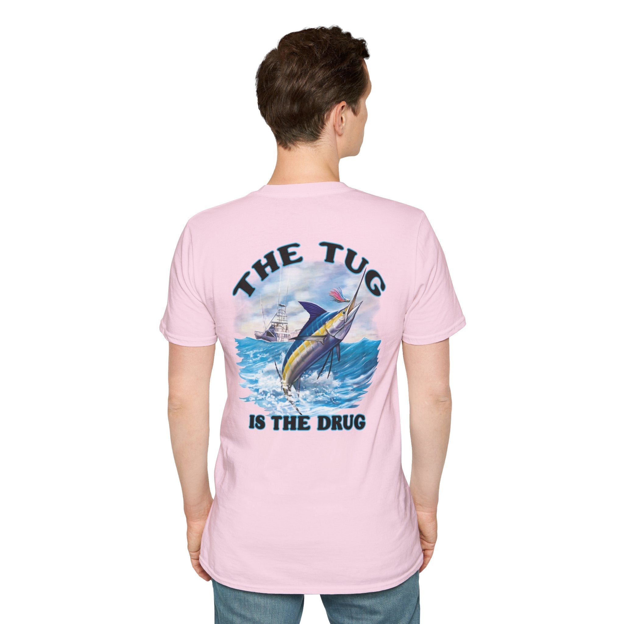The Tug Is The Drug™ Fishing Enthusiast Unisex Softstyle T-Shirt | Coastal Vibes, Gift for Fishermen, Casual Wear, Outdoor Apparel, Beach Day - Get Tight Gear
