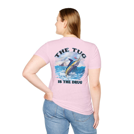 The Tug Is The Drug™ Fishing Enthusiast Unisex Softstyle T-Shirt | Coastal Vibes, Gift for Fishermen, Casual Wear, Outdoor Apparel, Beach Day - Get Tight Gear