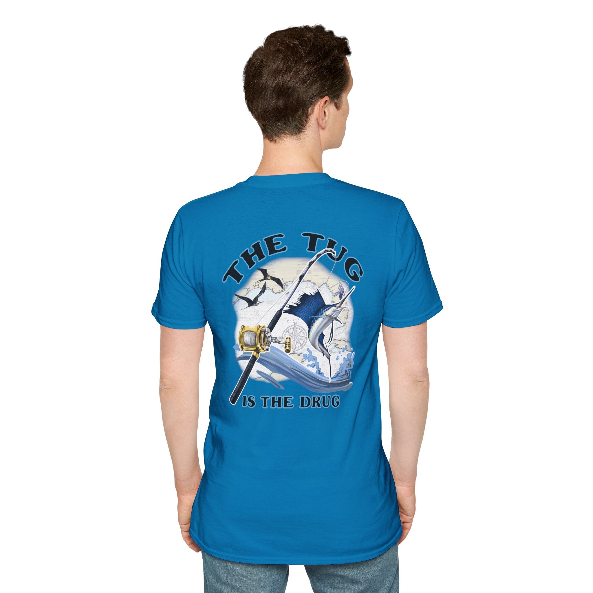 The Tug Is The Drug™ Fishing Enthusiast Unisex Softstyle T-Shirt | Coastal Vibes, Gift for Fishermen, Casual Wear, Outdoor Apparel, Beach Day - Get Tight Gear