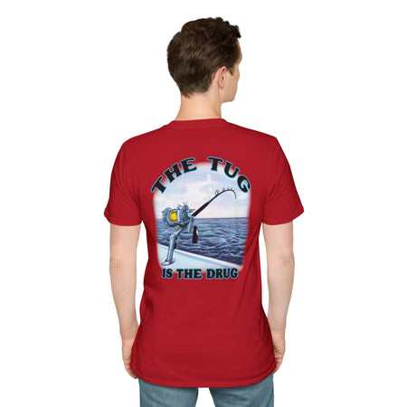 The Tug Is The Drug™ Fishing Enthusiast Unisex Softstyle T-Shirt | Coastal Vibes, Gift for Fishermen, Casual Wear, Outdoor Apparel, Beach Day - Get Tight Gear