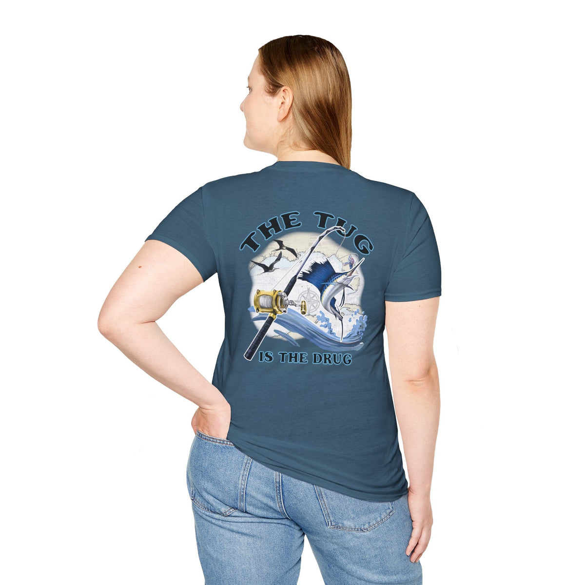 The Tug Is The Drug™ Fishing Enthusiast Unisex Softstyle T-Shirt | Coastal Vibes, Gift for Fishermen, Casual Wear, Outdoor Apparel, Beach Day - Get Tight Gear