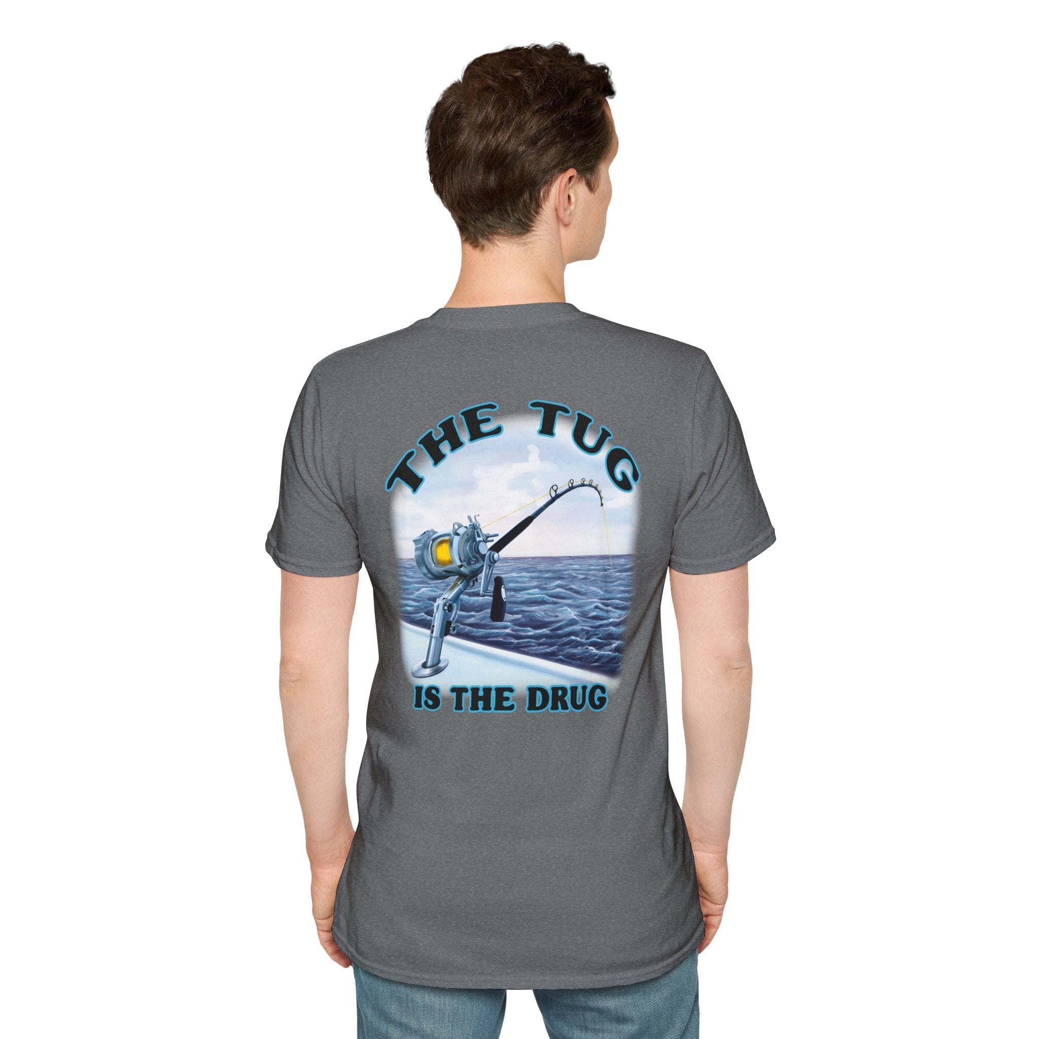 The Tug Is The Drug™ Fishing Enthusiast Unisex Softstyle T-Shirt | Coastal Vibes, Gift for Fishermen, Casual Wear, Outdoor Apparel, Beach Day - Get Tight Gear