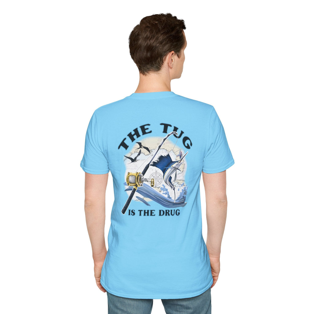 The Tug Is The Drug™ Fishing Enthusiast Unisex Softstyle T-Shirt | Coastal Vibes, Gift for Fishermen, Casual Wear, Outdoor Apparel, Beach Day - Get Tight Gear