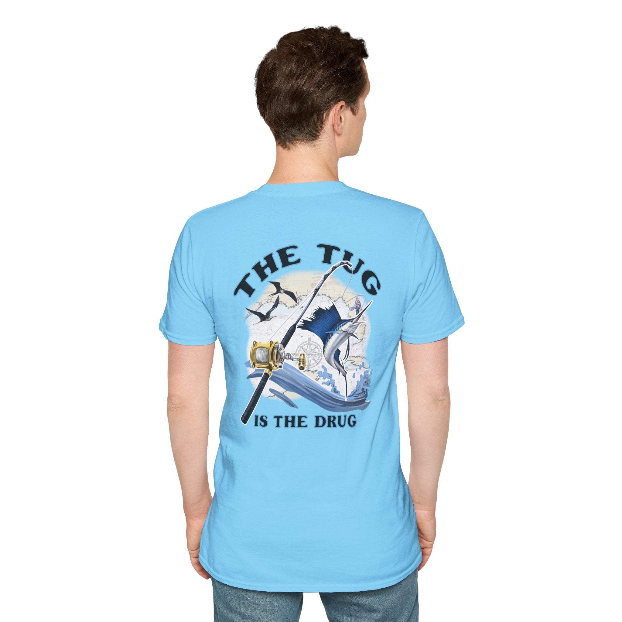 The Tug Is The Drug™ Fishing Enthusiast Unisex Softstyle T-Shirt | Coastal Vibes, Gift for Fishermen, Casual Wear, Outdoor Apparel, Beach Day - Get Tight Gear