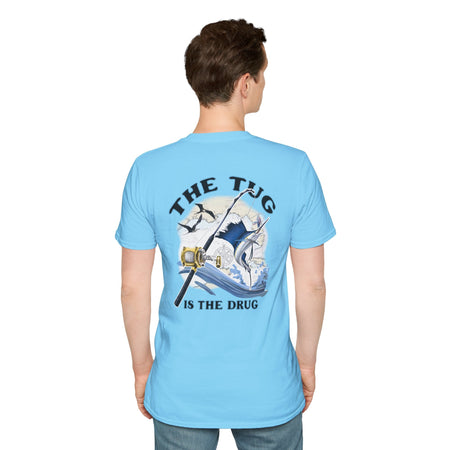 The Tug Is The Drug™ Fishing Enthusiast Unisex Softstyle T-Shirt | Coastal Vibes, Gift for Fishermen, Casual Wear, Outdoor Apparel, Beach Day - Get Tight Gear