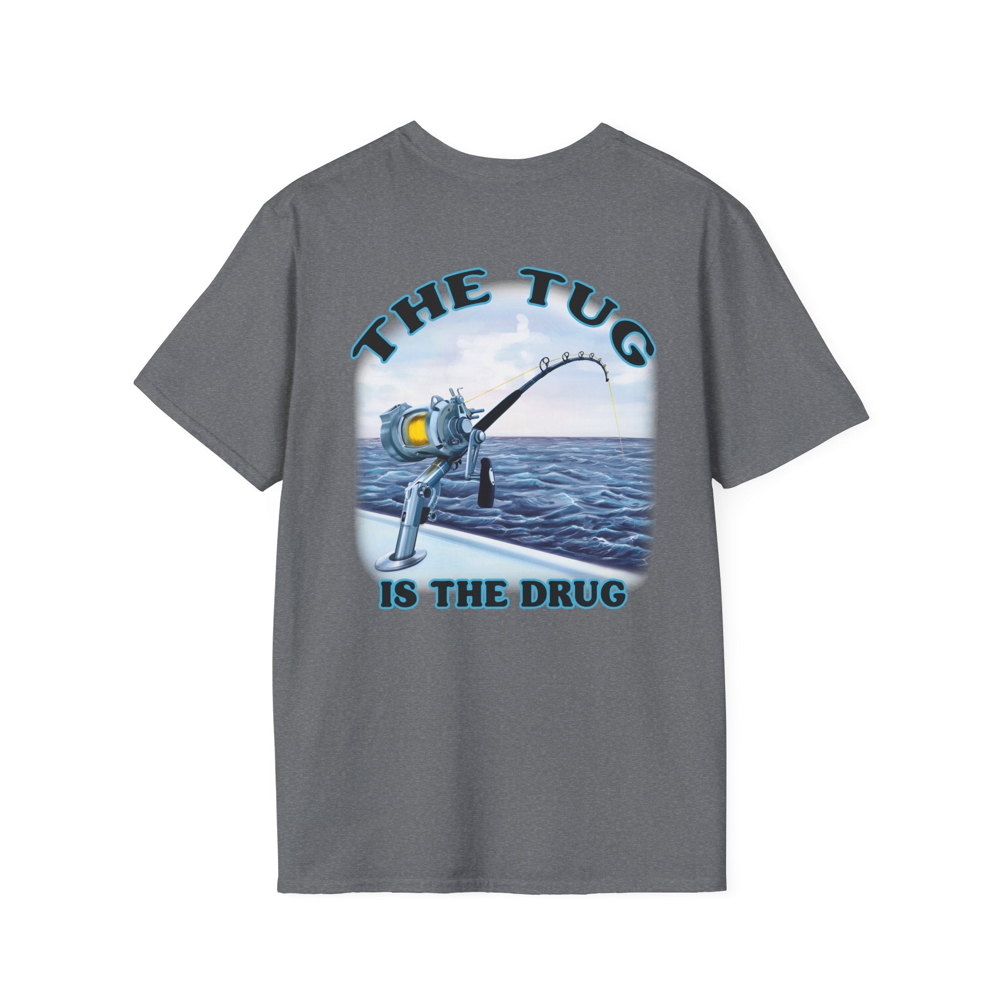 The Tug Is The Drug™ Fishing Enthusiast Unisex Softstyle T-Shirt | Coastal Vibes, Gift for Fishermen, Casual Wear, Outdoor Apparel, Beach Day - Get Tight Gear