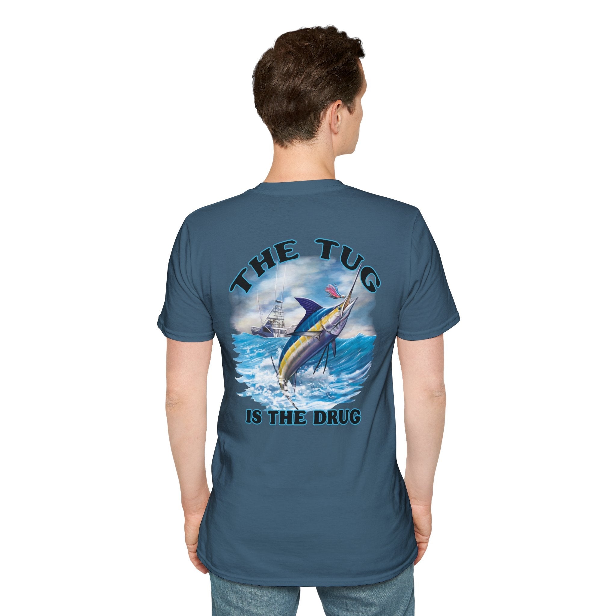 The Tug Is The Drug™ Fishing Enthusiast Unisex Softstyle T-Shirt | Coastal Vibes, Gift for Fishermen, Casual Wear, Outdoor Apparel, Beach Day - Get Tight Gear