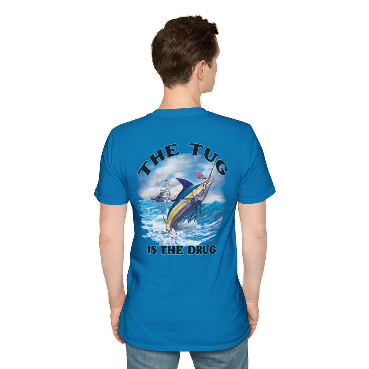 The Tug Is The Drug™ Fishing Enthusiast Unisex Softstyle T-Shirt | Coastal Vibes, Gift for Fishermen, Casual Wear, Outdoor Apparel, Beach Day - Get Tight Gear