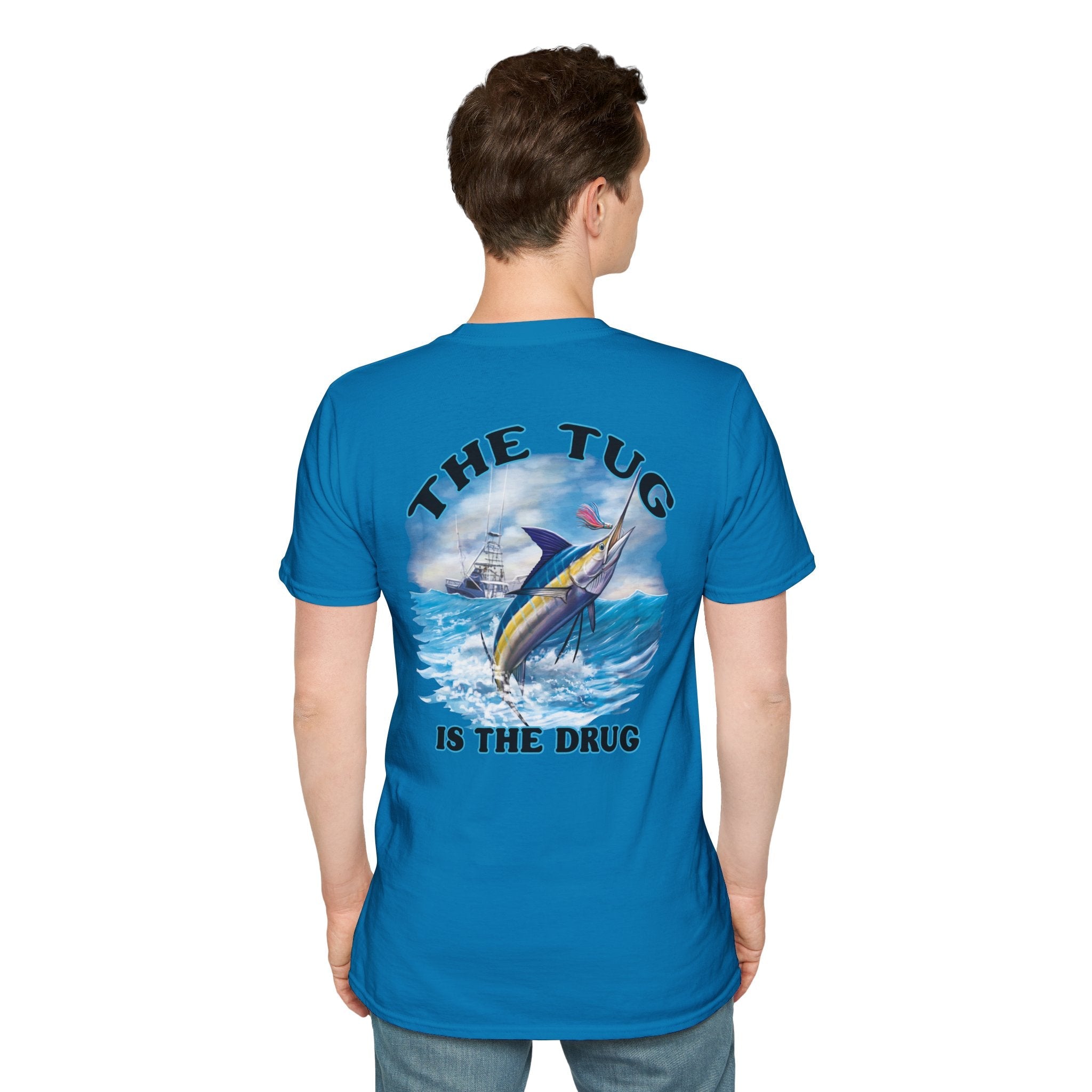 The Tug Is The Drug™ Fishing Enthusiast Unisex Softstyle T-Shirt | Coastal Vibes, Gift for Fishermen, Casual Wear, Outdoor Apparel, Beach Day - Get Tight Gear