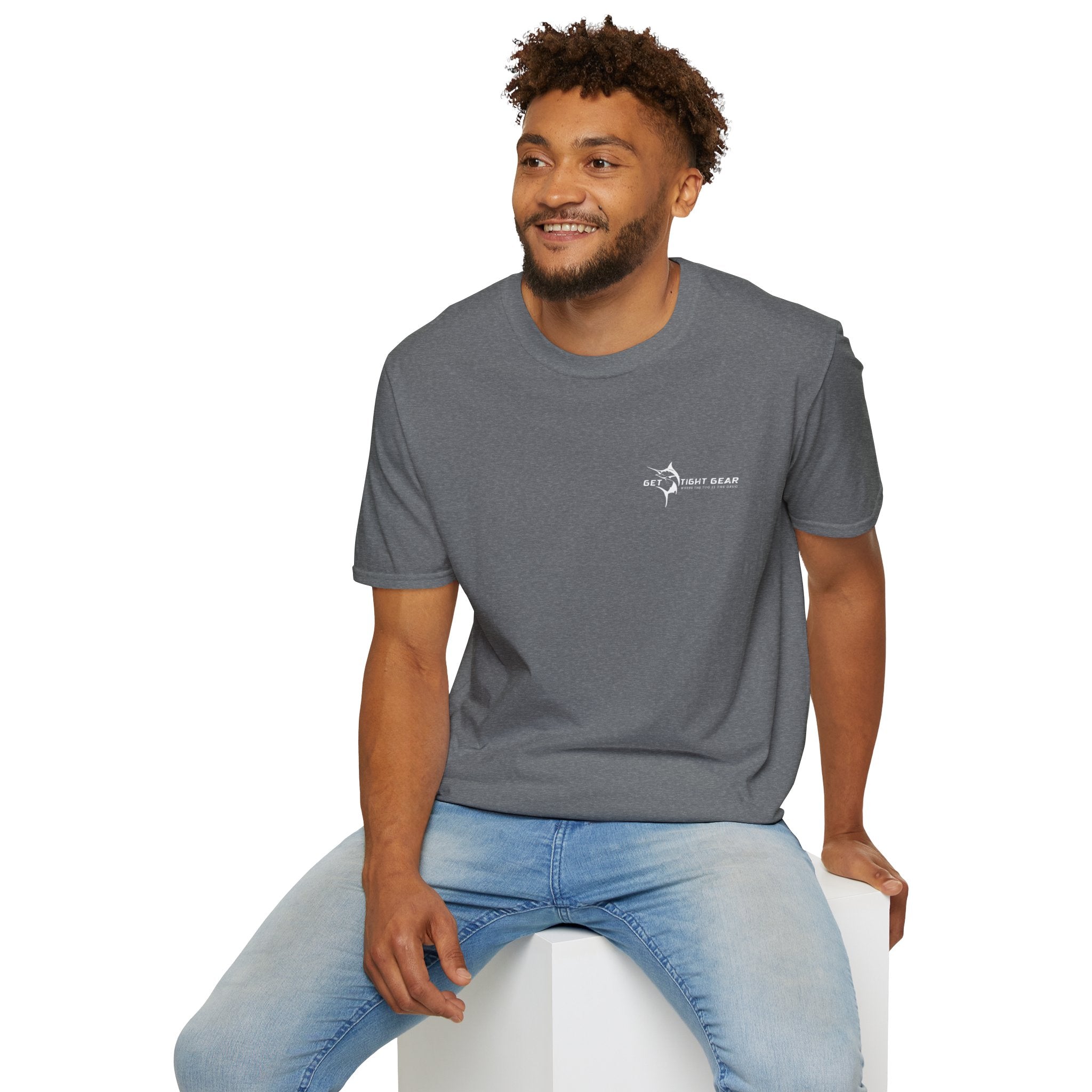 The Tug Is The Drug™ Fishing Enthusiast Unisex Softstyle T-Shirt | Coastal Vibes, Gift for Fishermen, Casual Wear, Outdoor Apparel, Beach Day - Get Tight Gear