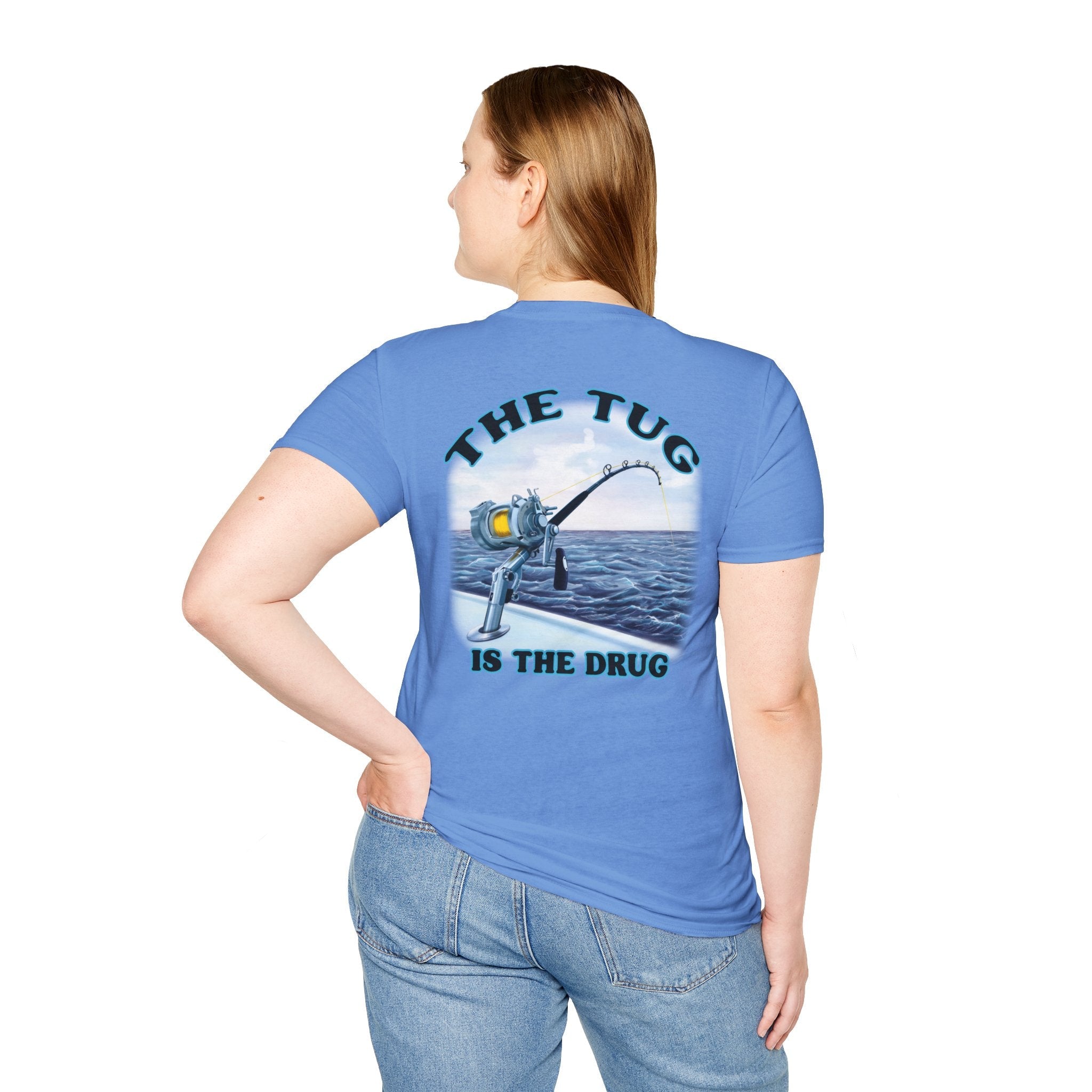 The Tug Is The Drug™ Fishing Enthusiast Unisex Softstyle T-Shirt | Coastal Vibes, Gift for Fishermen, Casual Wear, Outdoor Apparel, Beach Day - Get Tight Gear