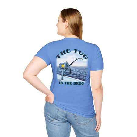 The Tug Is The Drug™ Fishing Enthusiast Unisex Softstyle T-Shirt | Coastal Vibes, Gift for Fishermen, Casual Wear, Outdoor Apparel, Beach Day - Get Tight Gear