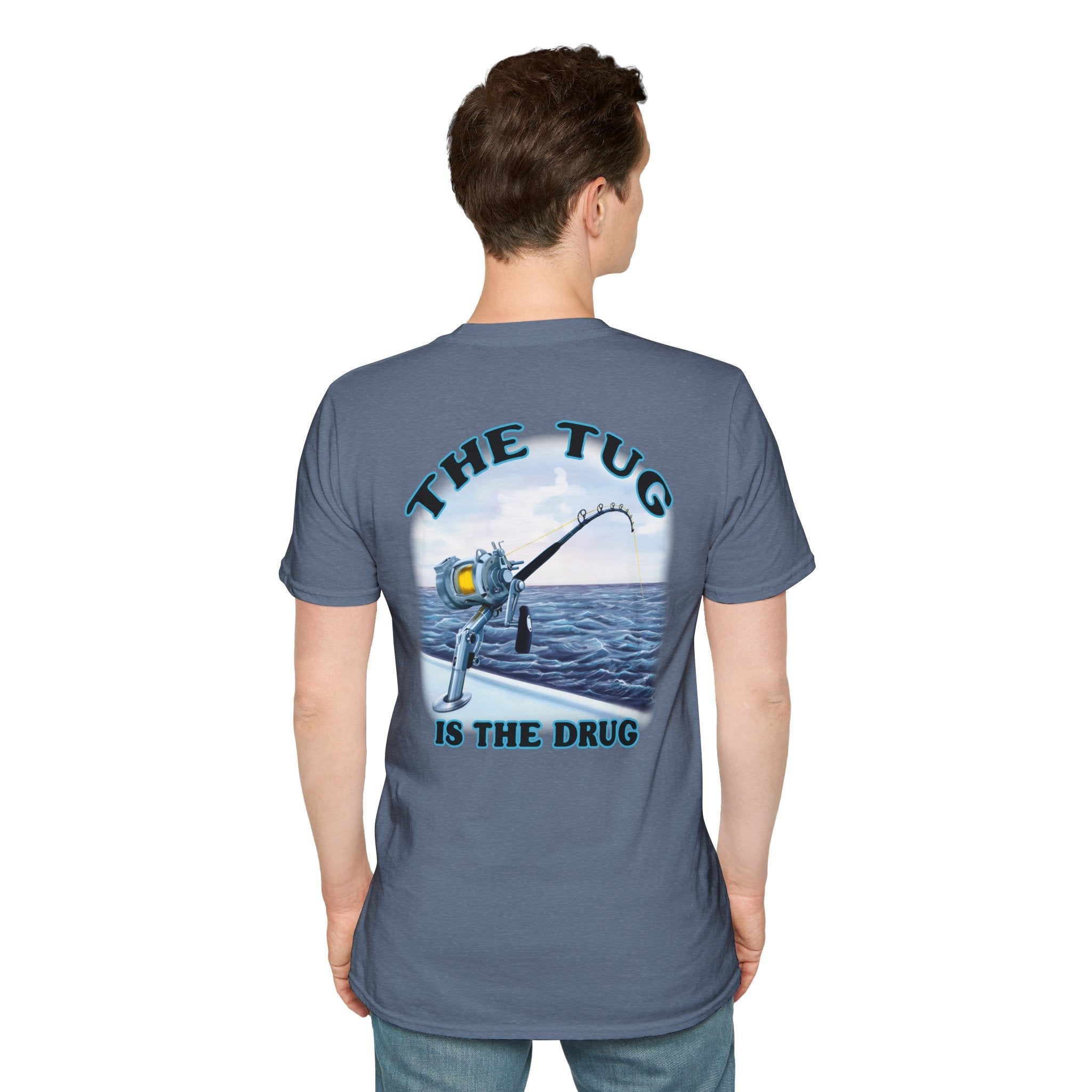 The Tug Is The Drug™ Fishing Enthusiast Unisex Softstyle T-Shirt | Coastal Vibes, Gift for Fishermen, Casual Wear, Outdoor Apparel, Beach Day - Get Tight Gear