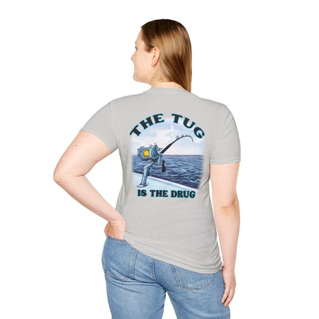 The Tug Is The Drug™ Fishing Enthusiast Unisex Softstyle T-Shirt | Coastal Vibes, Gift for Fishermen, Casual Wear, Outdoor Apparel, Beach Day - Get Tight Gear