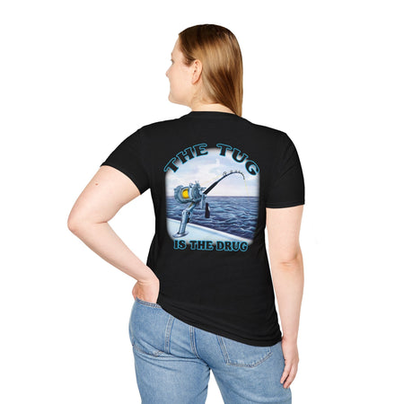 The Tug Is The Drug™ Fishing Enthusiast Unisex Softstyle T-Shirt | Coastal Vibes, Gift for Fishermen, Casual Wear, Outdoor Apparel, Beach Day - Get Tight Gear