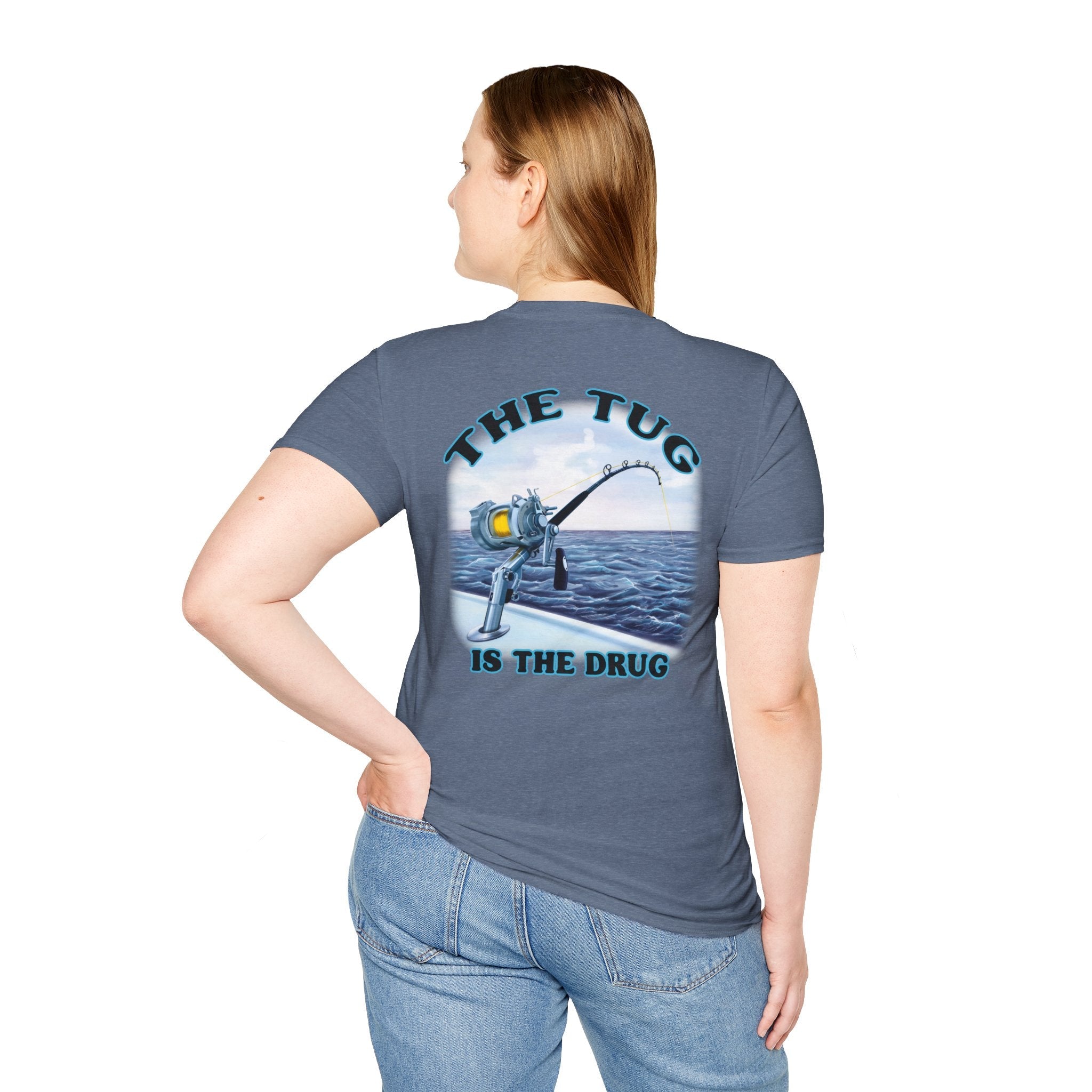 The Tug Is The Drug™ Fishing Enthusiast Unisex Softstyle T-Shirt | Coastal Vibes, Gift for Fishermen, Casual Wear, Outdoor Apparel, Beach Day - Get Tight Gear
