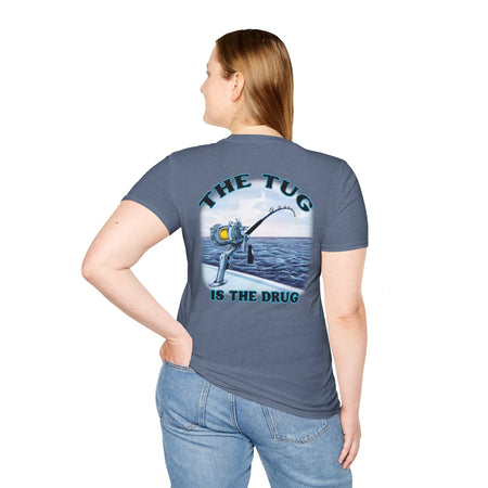 The Tug Is The Drug™ Fishing Enthusiast Unisex Softstyle T-Shirt | Coastal Vibes, Gift for Fishermen, Casual Wear, Outdoor Apparel, Beach Day - Get Tight Gear