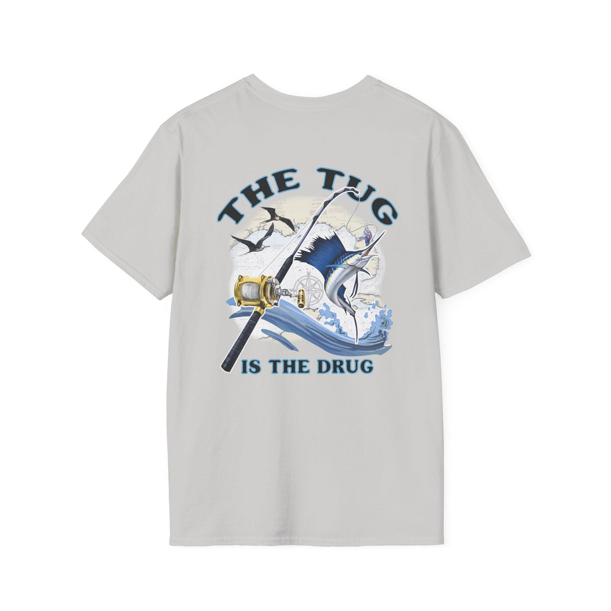 The Tug Is The Drug™ Fishing Enthusiast Unisex Softstyle T-Shirt | Coastal Vibes, Gift for Fishermen, Casual Wear, Outdoor Apparel, Beach Day - Get Tight Gear