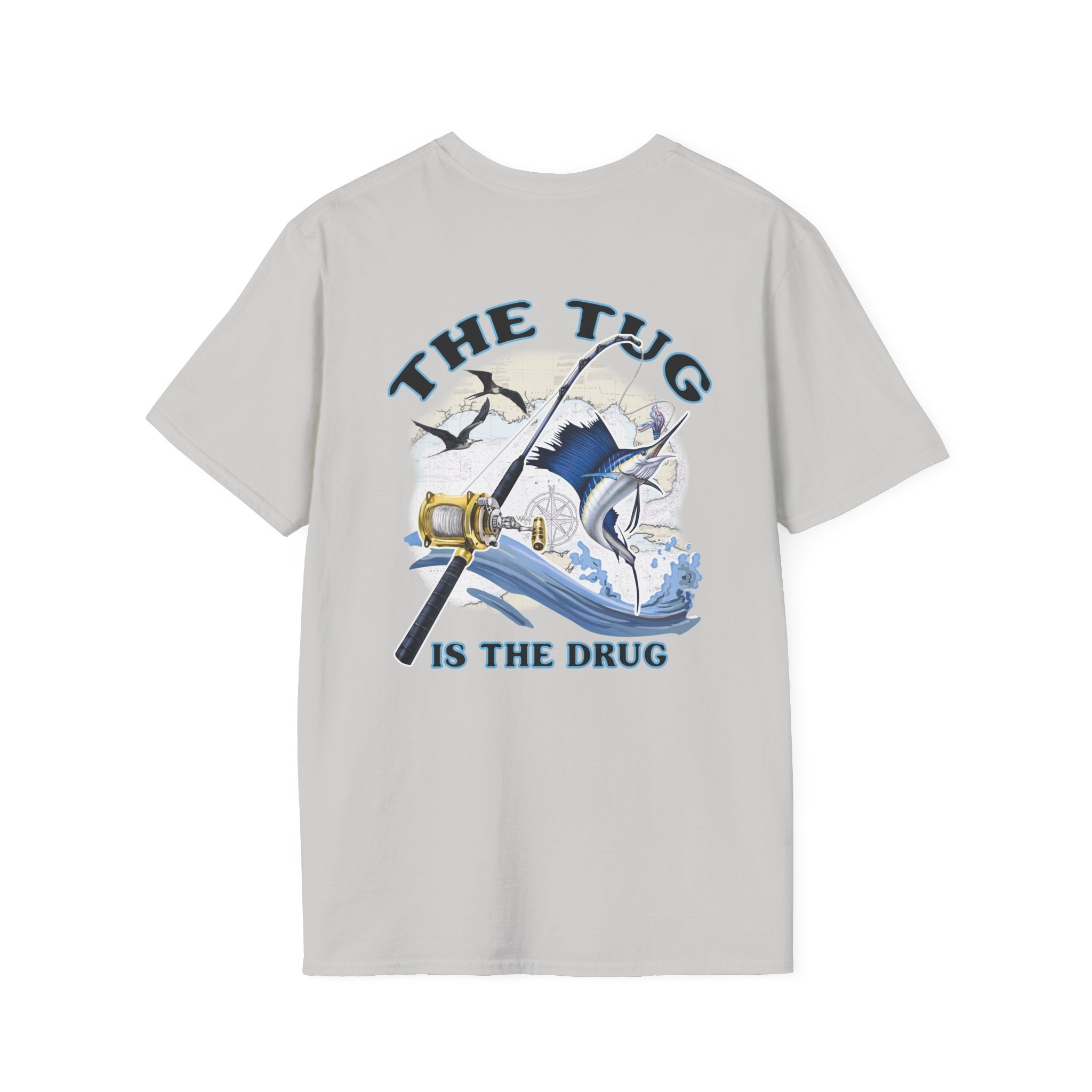 The Tug Is The Drug™ Fishing Enthusiast Unisex Softstyle T-Shirt | Coastal Vibes, Gift for Fishermen, Casual Wear, Outdoor Apparel, Beach Day - Get Tight Gear