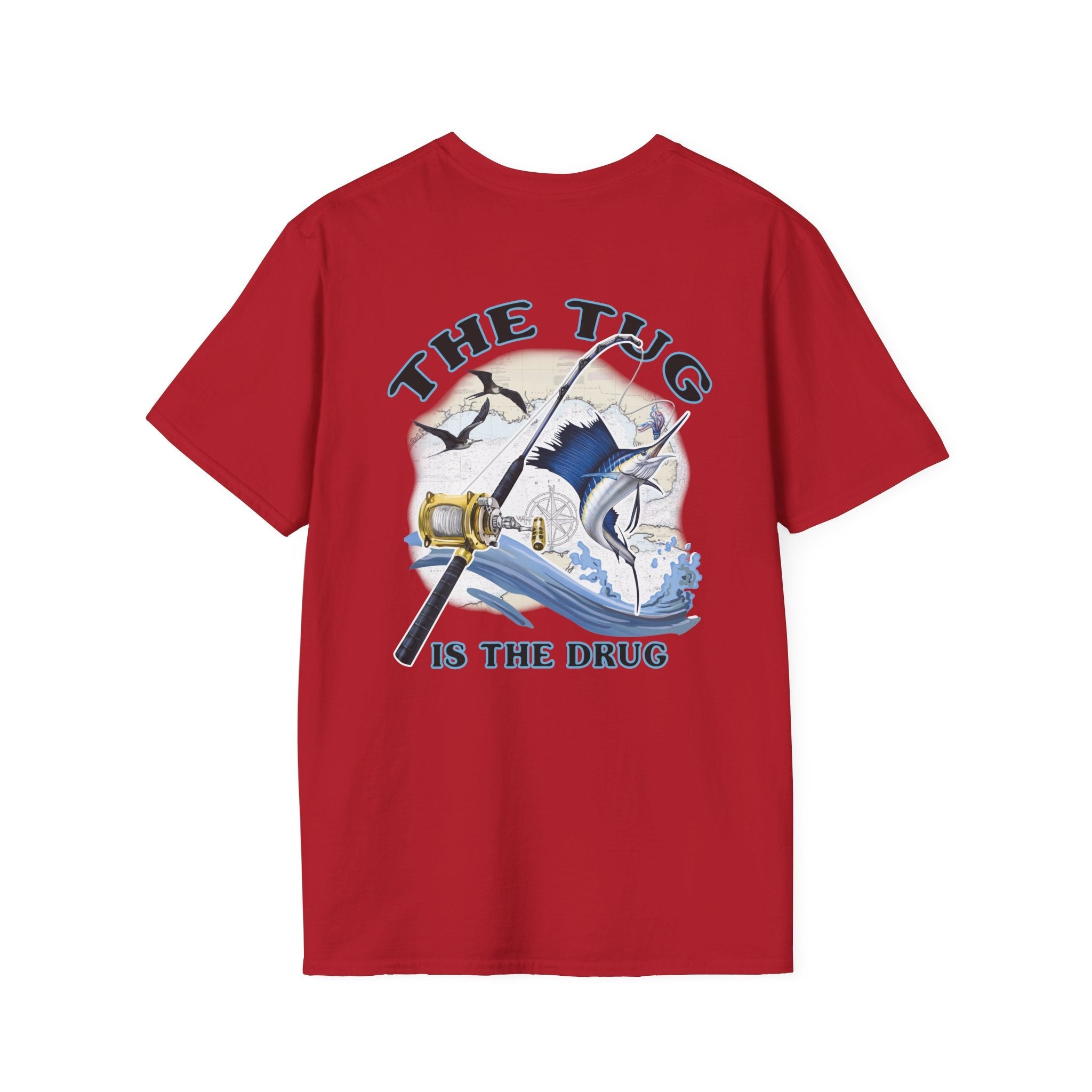 The Tug Is The Drug™ Fishing Enthusiast Unisex Softstyle T-Shirt | Coastal Vibes, Gift for Fishermen, Casual Wear, Outdoor Apparel, Beach Day - Get Tight Gear