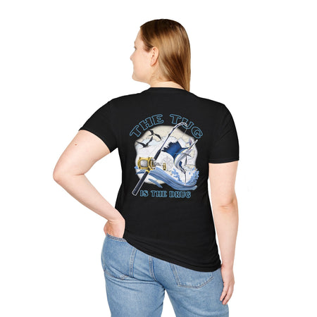 The Tug Is The Drug™ Fishing Enthusiast Unisex Softstyle T-Shirt | Coastal Vibes, Gift for Fishermen, Casual Wear, Outdoor Apparel, Beach Day - Get Tight Gear