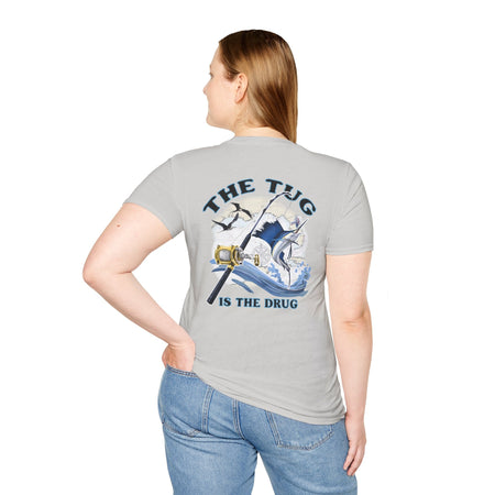The Tug Is The Drug™ Fishing Enthusiast Unisex Softstyle T-Shirt | Coastal Vibes, Gift for Fishermen, Casual Wear, Outdoor Apparel, Beach Day - Get Tight Gear
