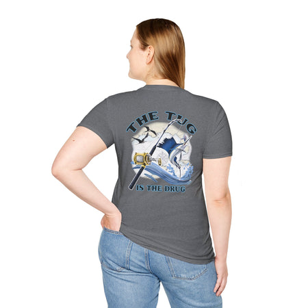 The Tug Is The Drug™ Fishing Enthusiast Unisex Softstyle T-Shirt | Coastal Vibes, Gift for Fishermen, Casual Wear, Outdoor Apparel, Beach Day - Get Tight Gear