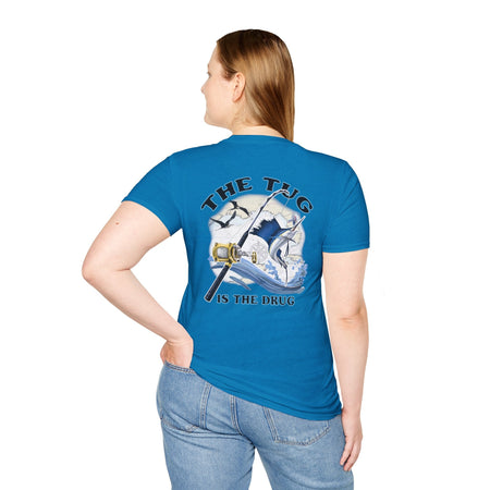 The Tug Is The Drug™ Fishing Enthusiast Unisex Softstyle T-Shirt | Coastal Vibes, Gift for Fishermen, Casual Wear, Outdoor Apparel, Beach Day - Get Tight Gear
