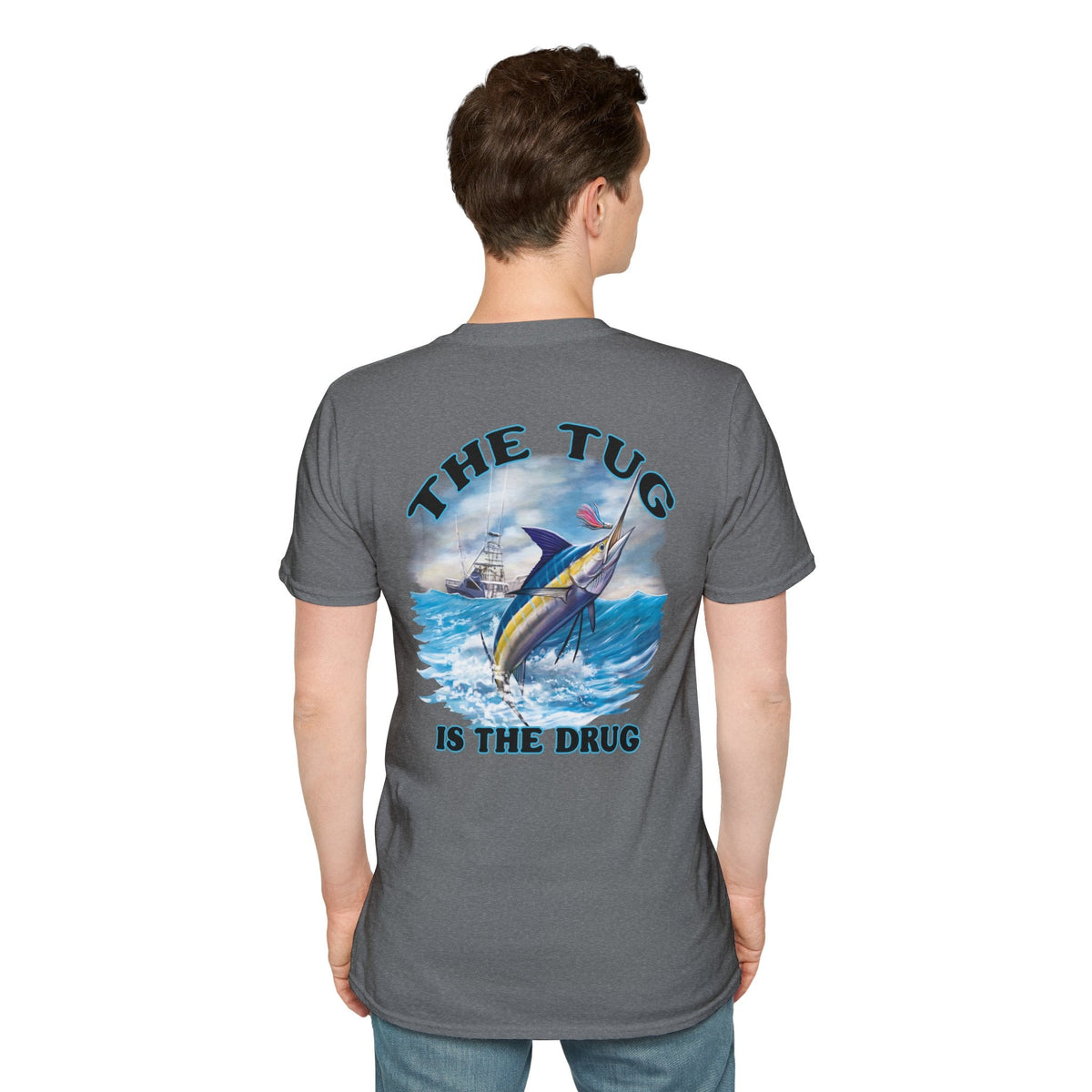 The Tug Is The Drug™ Fishing Enthusiast Unisex Softstyle T-Shirt | Coastal Vibes, Gift for Fishermen, Casual Wear, Outdoor Apparel, Beach Day - Get Tight Gear