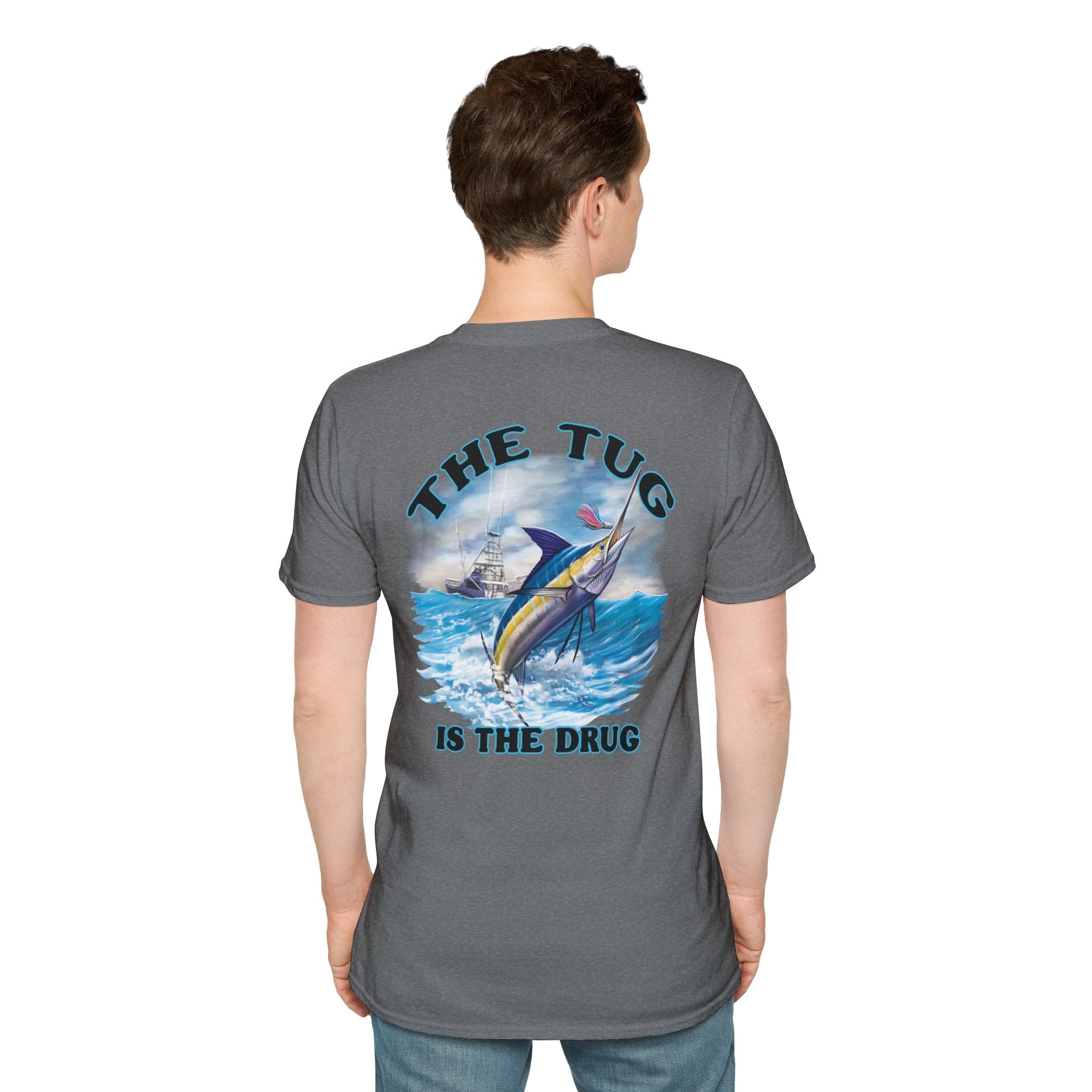 The Tug Is The Drug™ Fishing Enthusiast Unisex Softstyle T-Shirt | Coastal Vibes, Gift for Fishermen, Casual Wear, Outdoor Apparel, Beach Day - Get Tight Gear